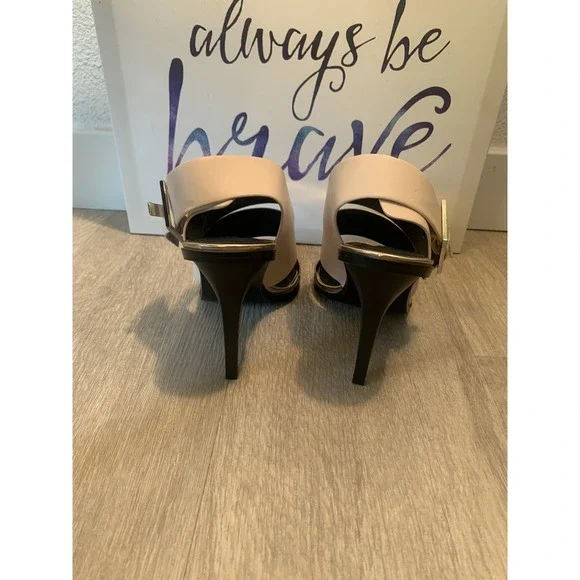 ( 104 ) Zara trafaluc heels womens size 37 pink gold and black - Picture 3 of 7